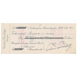 Calvin Coolidge Signed Check