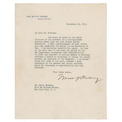 Warren G. Harding Typed Letter Signed