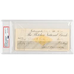 Benjamin Harrison Signed Check