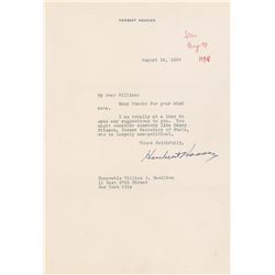 Herbert Hoover Typed Letter Signed