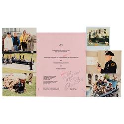 JFK Movie Script Signed by Oliver Stone and Set Candids