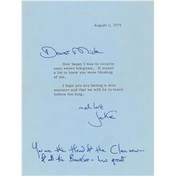 Jacqueline Kennedy Typed Letter Signed