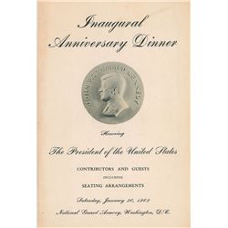 John F. Kennedy Inauguration Program and Ticket