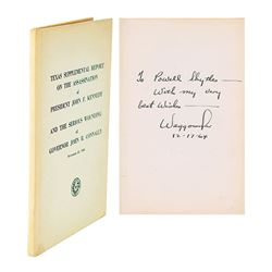 Texas Supplemental Report on the Assassination of John F. Kennedy Signed by Waggoner Carr