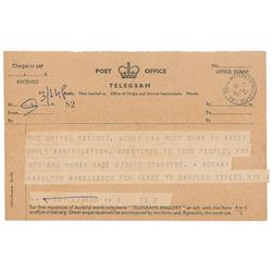 John F. Kennedy Telegram on World Peace