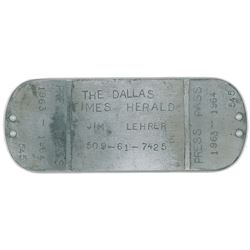Jim Lehrer's Dallas Times Herald Press Pass