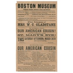 Abraham Lincoln: Our American Cousin Handbill