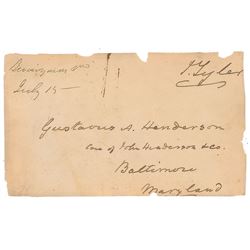 John Tyler Signed Free Frank