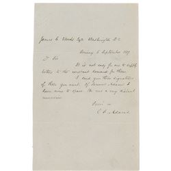 Charles Francis Adams Autograph Letter Signed