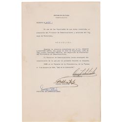 Fidel Castro Document Signed