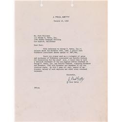 J. Paul Getty Typed Letter Signed