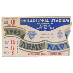 Kennedy Assassination: 1963 Army vs. Navy Football Ticket