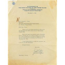 Kennedy Assassination: Cyril E. King Typed Letter Signed