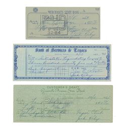 Jack Ruby Group of (3) Signed Checks