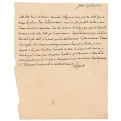 Marquis de Lafayette Autograph Letter Signed