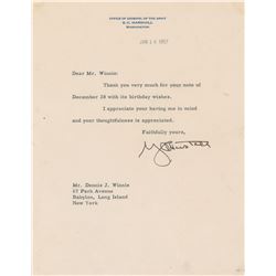 George C. Marshall Typed Letter Signed