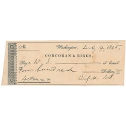 Winfield Scott Signed Check