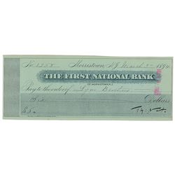 Thomas Nast Signed Check