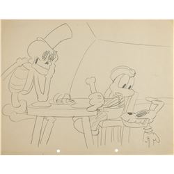 Flip the Frog layout drawing by Ub Iwerks from Spooks