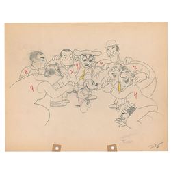 Mickey Mouse and celebrities production drawing from Mickey's Gala Premier