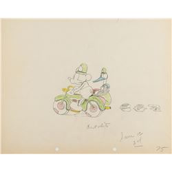 Mickey Mouse and Donald Duck production drawing from The Dognapper