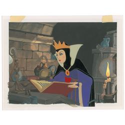 The Evil Queen production cel and custom background from Snow White and the Seven Dwarfs