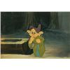 Image 1 : Dopey production cel and production background from Snow White and the Seven Dwarfs