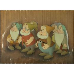 Bashful, Doc, Sneezy, Happy, Dopey, and Sleepy production cel from Snow White and the Seven Dwarfs