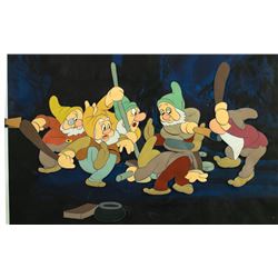 Doc, Happy, Bashful, Sleepy, Sneezy, and Grumpy production cel from Snow White and the Seven Dwarfs