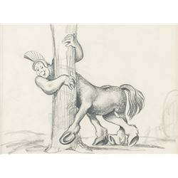 Centaur concept storyboard drawing from Fantasia