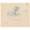Image 1 : Pinocchio, Geppetto, Figaro, Cleo, and Jiminy Cricket production drawing from Pinocchio signed by Ol