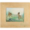 Image 1 : Walt Disney signed production cel and production background of Bambi and Faline from Bambi