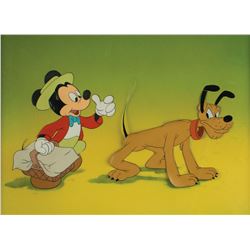 Mickey Mouse and Pluto production cel from Mickey and the Seal