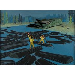 Eyvind Earle production key master background set-up from Paul Bunyan