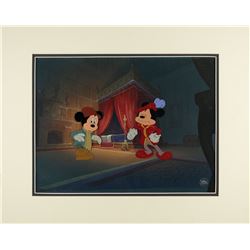 Mickey Mouse and the Prince production cel and production background from The Prince and the Pauper