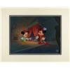 Image 1 : Mickey Mouse and the Prince production cel and production background from The Prince and the Pauper