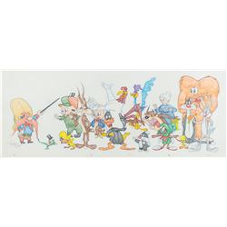 Looney Tunes characters original super-pan drawing by Virgil Ross