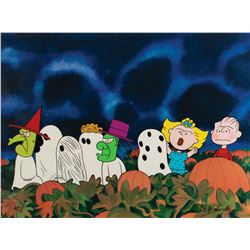 The Peanuts gang limited edition cel from It's the Great Pumpkin, Charlie Brown signed by Bill Melen