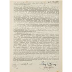 Roy O. Disney Document Signed