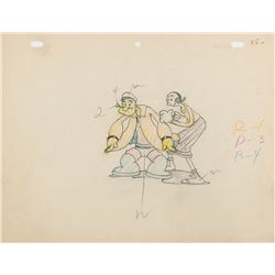 Popeye and Olive Oyl production drawing from Dizzy Divers