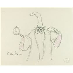 Merlin production drawing from The Sword in the Stone signed by Ollie Johnston