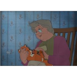 Tod and Widow Tweed production cel from The Fox and the Hound