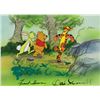 Image 1 : Winnie the Pooh, Tigger, and Rabbit production cel and production background signed by Frank Thomas 