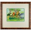 Image 2 : Winnie the Pooh, Tigger, and Rabbit production cel and production background signed by Frank Thomas 