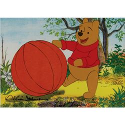 Winnie the Pooh production cel and matching drawing signed by Frank Thomas and Ollie Johnston
