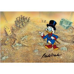 Uncle Scrooge production cel from DuckTales signed by Carl Barks