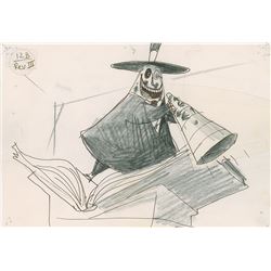 Jorgen Klubien production storyboard drawing of The Mayor from The Nightmare Before Christmas