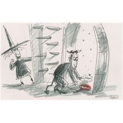 Jorgen Klubien production storyboard drawing of Lock and Barrel from The Nightmare Before Christmas