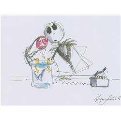 Henry Selick signed storyboard drawing of Jack Skellington from The Nightmare Before Christmas