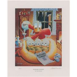 Carl Barks: Blizzard Tonight Signed Lithograph